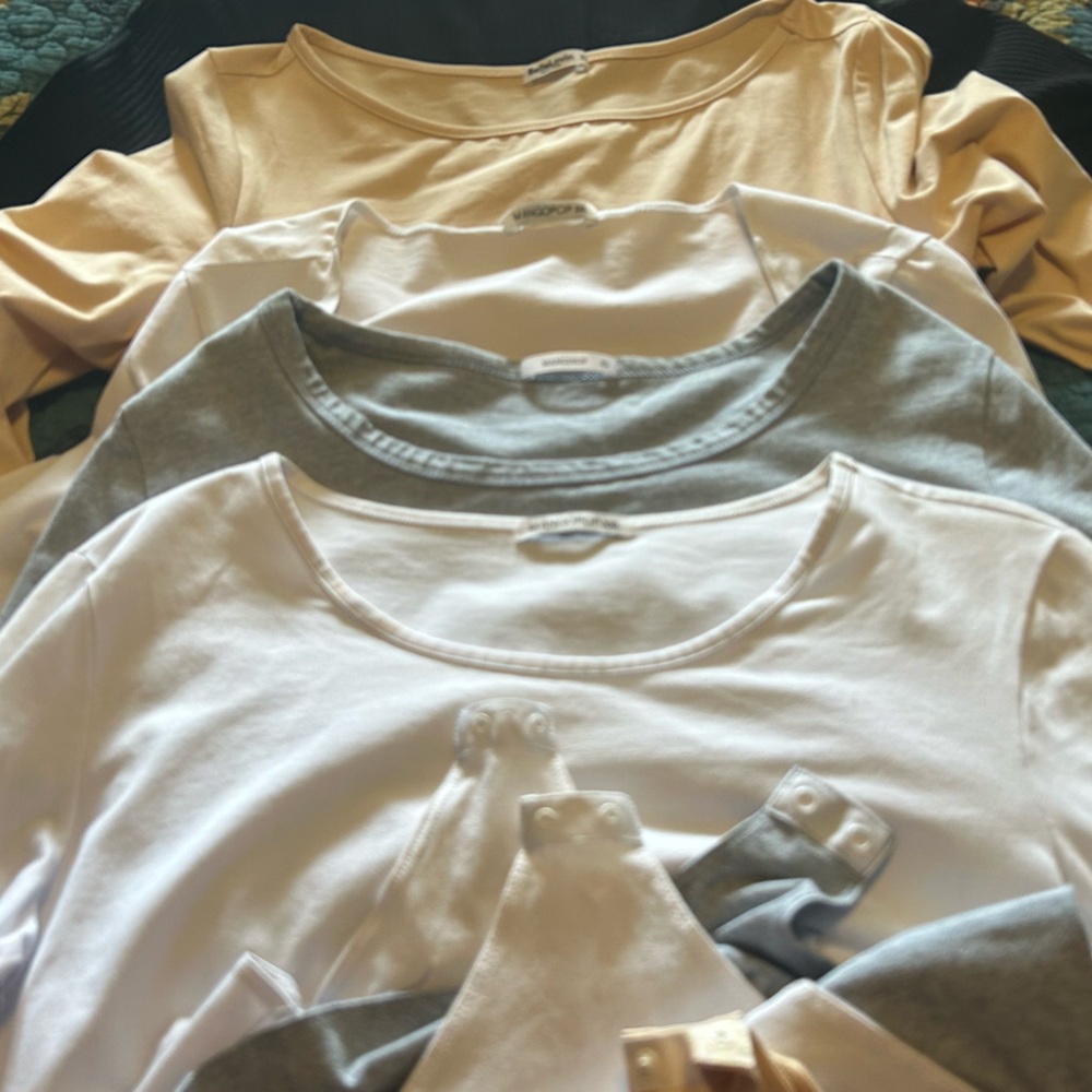 Bar III & Amazon Long Sleeve Bodysuits - 2 White, 1 Gray, 1 Cream, 1 Black